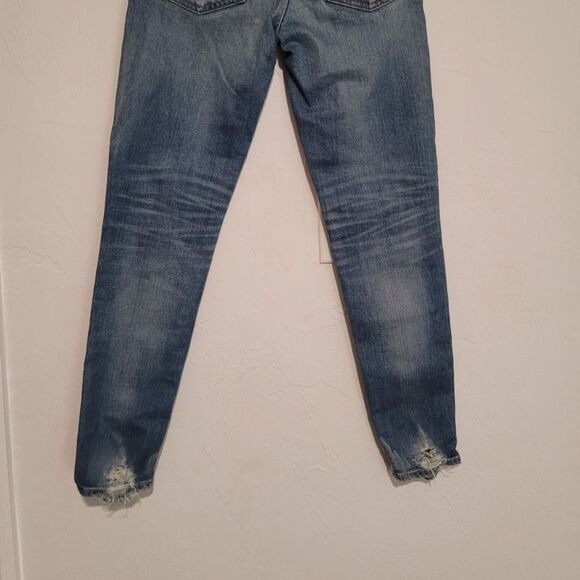 Moussy Vintage Skinny Jeans Women's 23 Medium Wash 24x25 Distressed Japanese - Picture 13 of 13